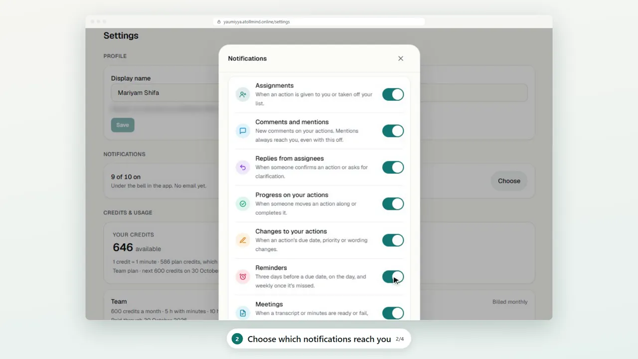 Choose which notifications reach you
