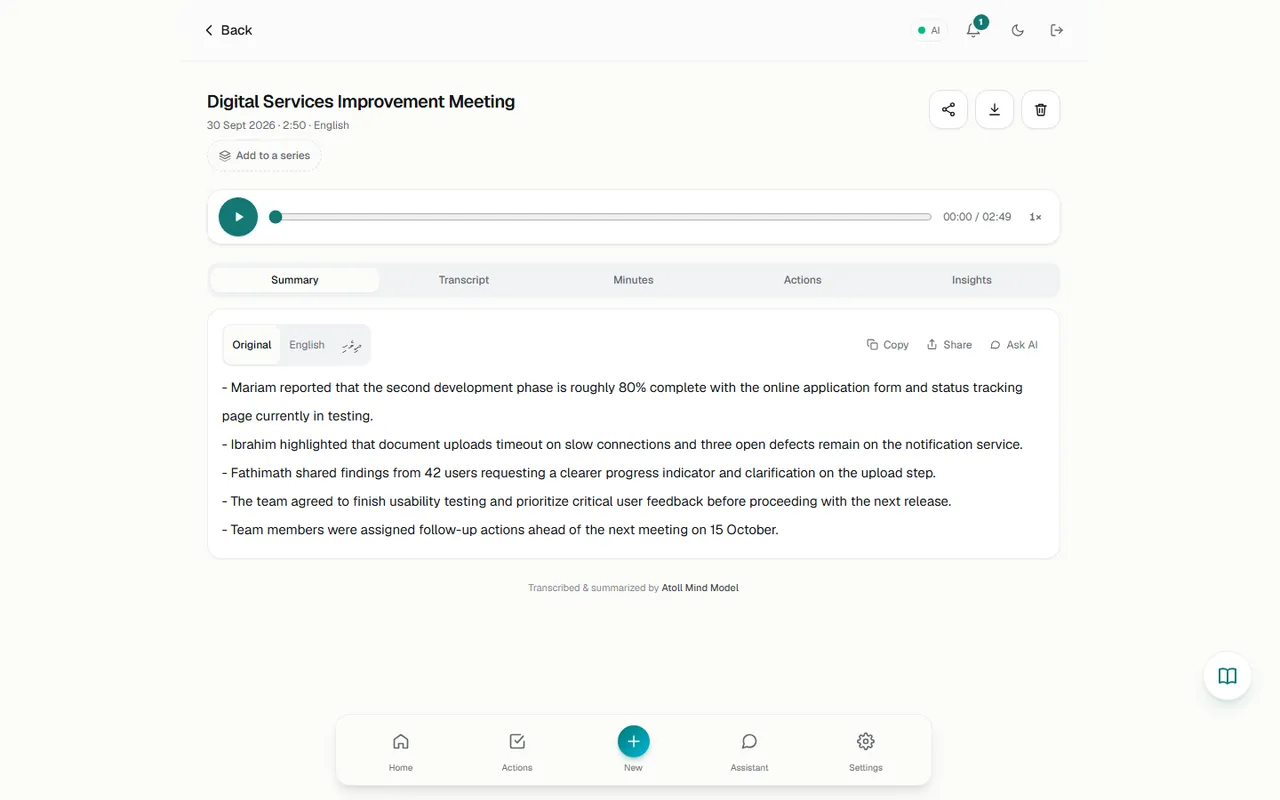 Full-page capture of the Summary tab