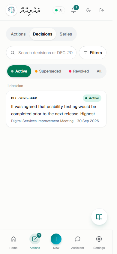 Decision Register at 390×844